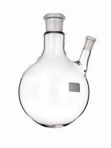 Kolba okrągłodenna 50 ml dwuszyjna 24/29 i 14/23 skośna