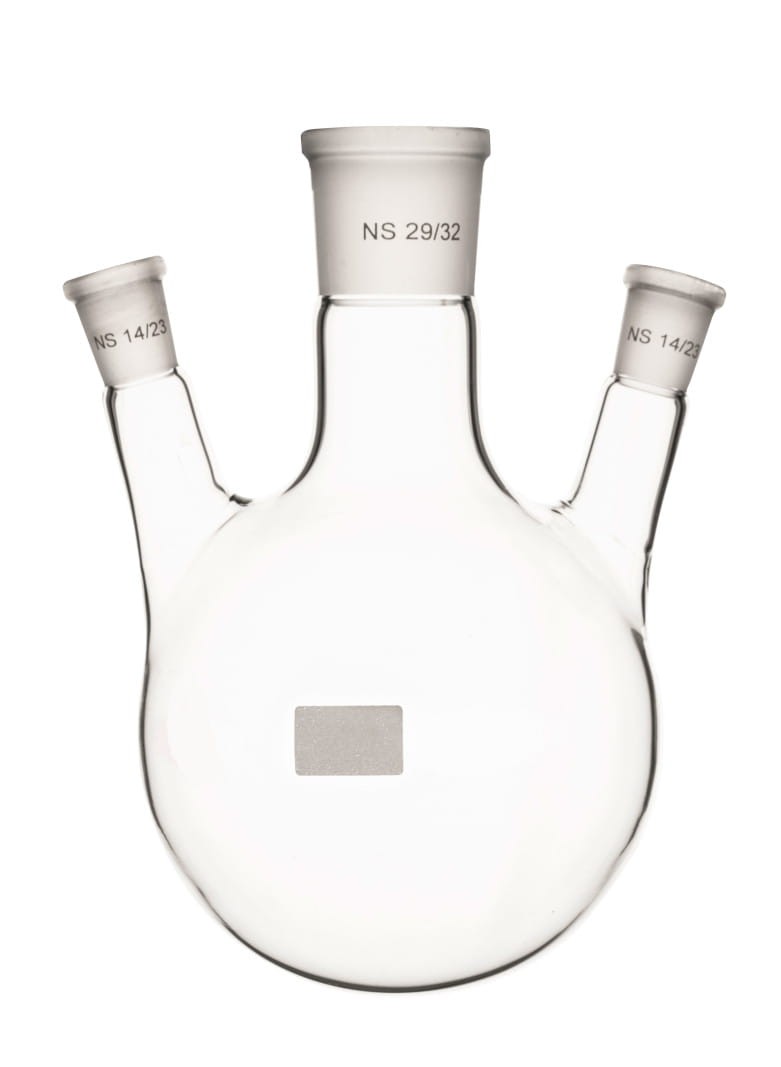 Kolba okrągłodenna 100 ml trójszyjna 24/29, 2 x 19/26 skośna