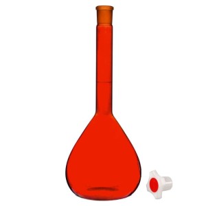 Kolba miarowa 50 ml szlif 12/21 kl. A oranż