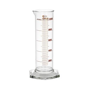 Cylinder miarowy szklany 1000 ml niski, klasa B - GLASSCO