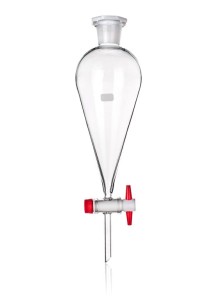 Rozdzielacz stożkowy Squiba 50 ml z kranem teflonowym GLASSCO