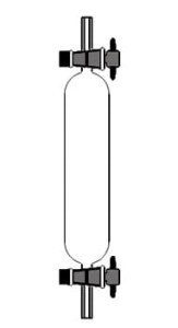 Biureta do gazu 1000 ml z kranem teflonowym