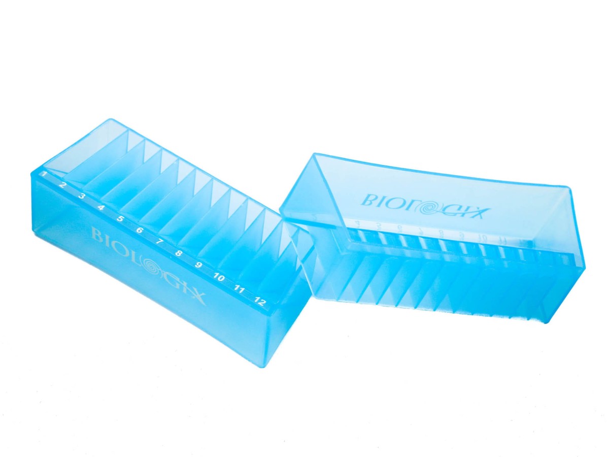 Pojemnik na odczynniki do pipet wielokanałowych dwustronny niebieski