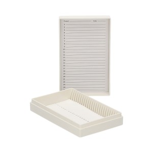 Etui na szkiełka mikroskopowe 25 miejsc, dno piankowe, białe - BIOLOGIX