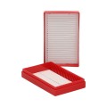 Etui na szkiełka mikroskopowe 25 miejsc, dno piankowe, czerwone - BIOLOGIX
