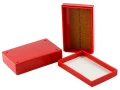Etui na szkiełka mikroskopowe 25 miejsc z korkową wyściółką czerwone