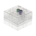 Pudełko PP na probówki 25 miejsc, h 52 mm, bezbarwne - CryoKING