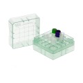 Pudełko PP na probówki 25 miejsc, h 52 mm, zielone - CryoKING