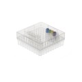 Pudełko PP na probówki 100 miejsc, h 53 mm, bezbarwne - BIOLOGIX