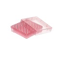 Pudełko PP na probówki 100 miejsc, h 53 mm, czerwone - BIOLOGIX