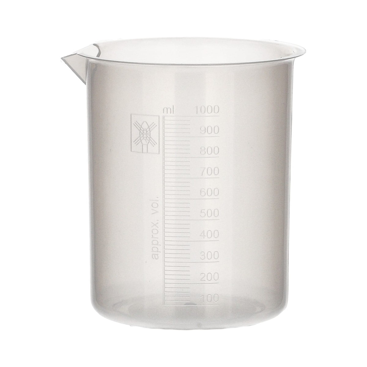 Zlewka plastikowa PP 1000 ml skala tłoczona BIOSPACE