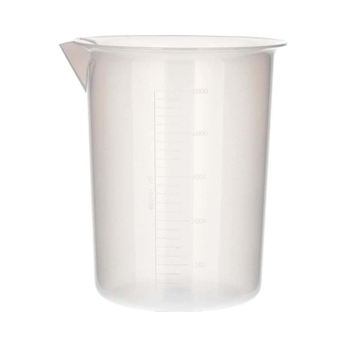Zlewka plastikowa PP 5000 ml skala tłoczona BIOSPACE