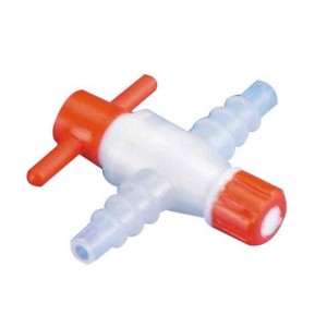 Kran PP z kluczykiem PTFE dwudrożny