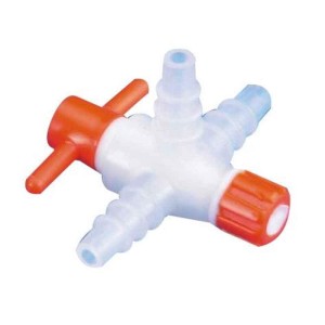 Kran PP z kluczykiem PTFE trójdrożny