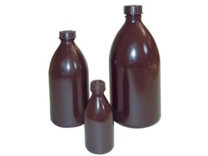 Butelka LDPE 1000 ml z nakrętką GL 28 brązowa