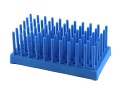 Statyw na probówki jeż, 50 miejsc fi 16 mm niebieski