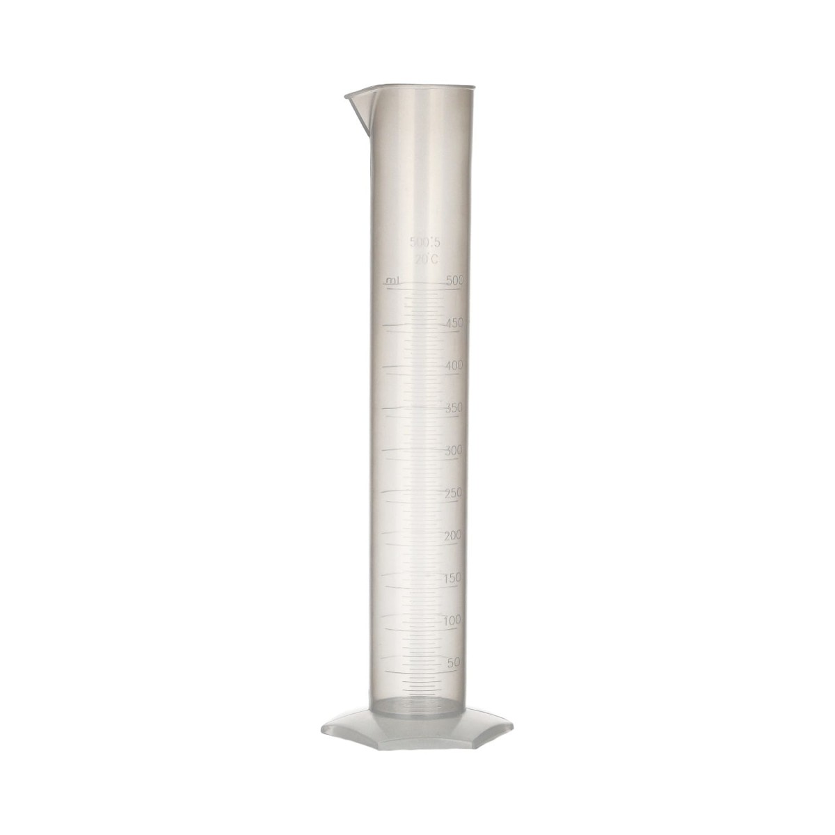 Cylinder miarowy plastikowy PP 500 ml skala tłoczona - BIOSPACE