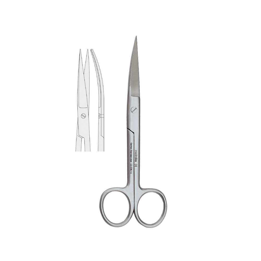 Nożyczki standardowe ostro-ostre zagięte 16,5 cm