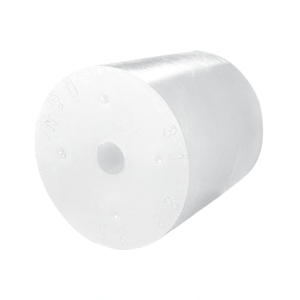 Korek silikonowy fi 16,5/12,5 mm, h 20 mm z otworem
