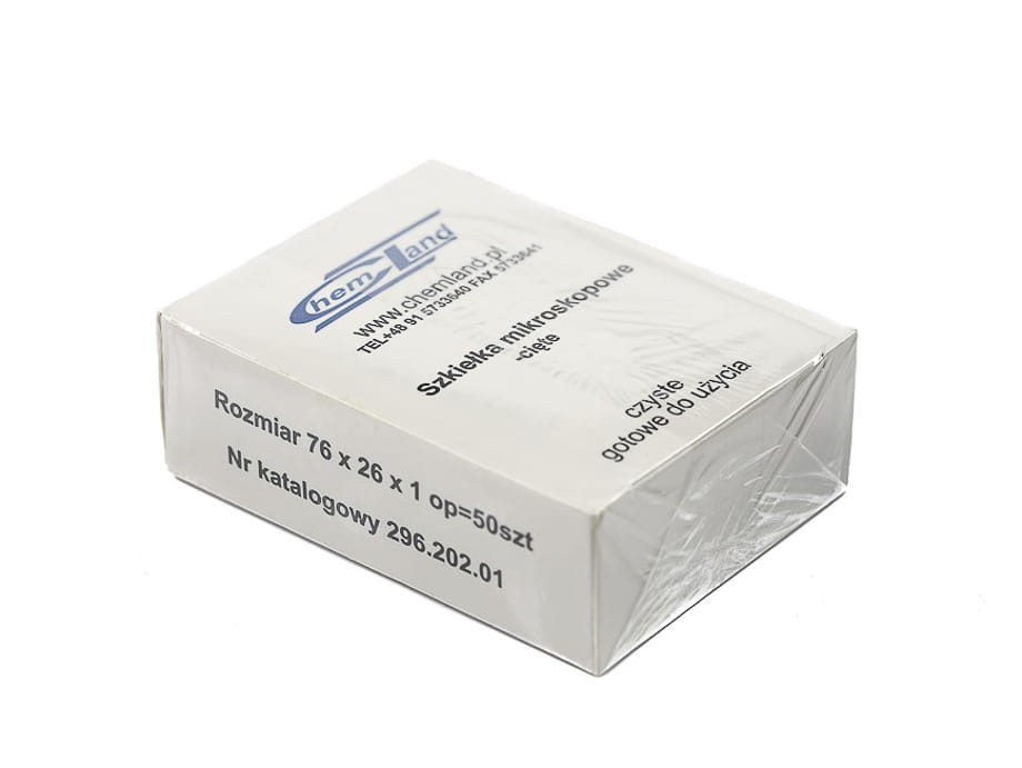 Szkiełka mikroskopowe podstawowe cięte 50 szt.