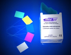 Szkiełka mikroskopowe podstawowe z zielonym polem do opisu