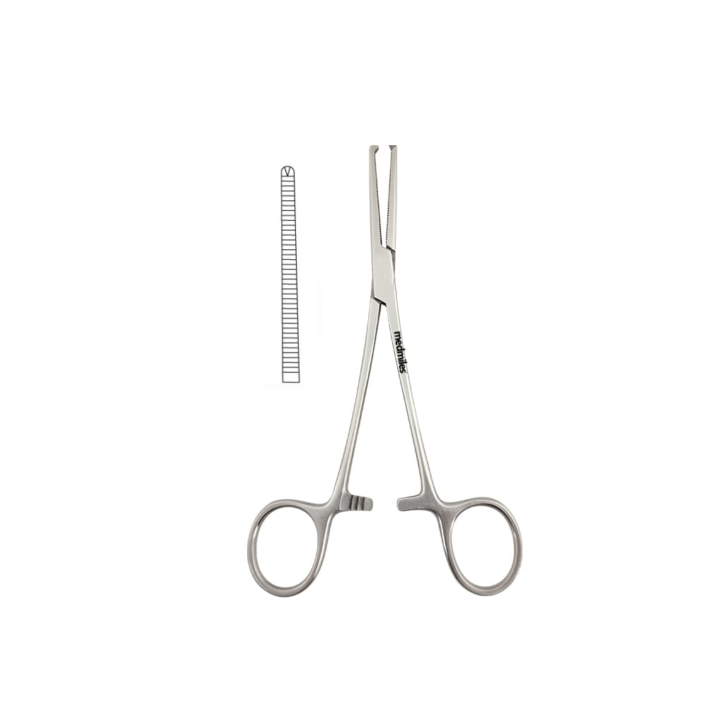 Kleszczyki Kocher proste z ząbkami 1x2 14 cm