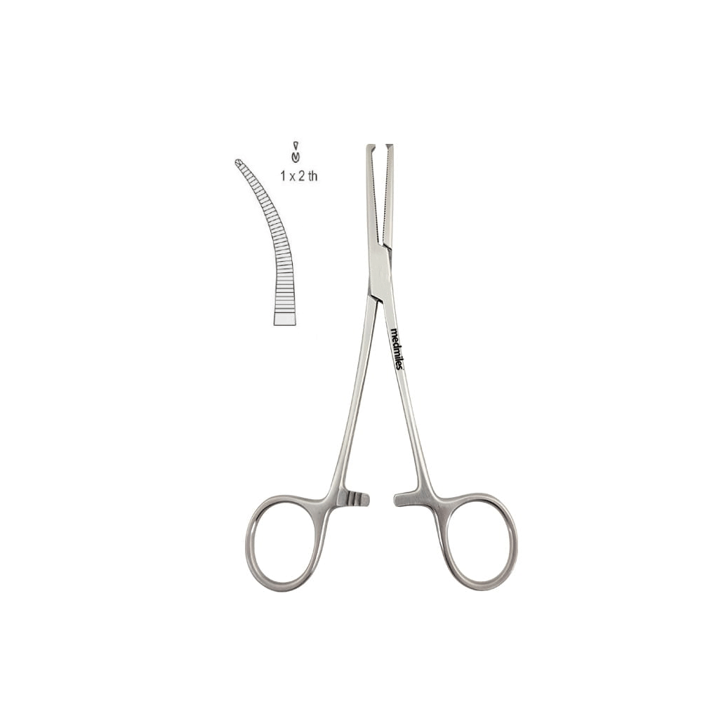 Kleszczyki Kocher zagięte z ząbkami 1x2 20 cm