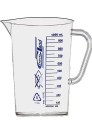 Zlewka PP 100 ml z uchem skala niebieska Chemland