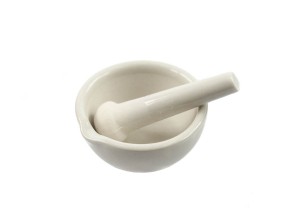 Moździerz porcelanowy fi 90 mm z tłuczkiem Chemland