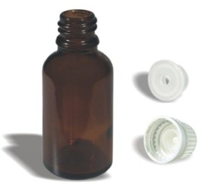 Butelka farmaceutyczna 100 ml z nakrętką GL18 i ogranicznikiem wypływu