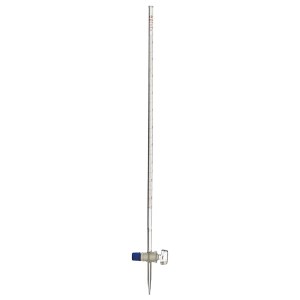 Biureta prosta 50 ml kl. B z kranem szklanym, skala niebieska