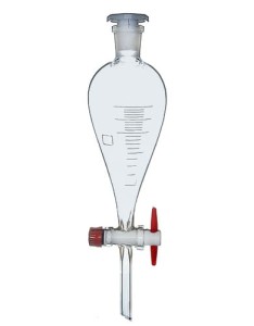 Rozdzielacz stożkowy Squiba ze skalą 1000 ml z kranem teflonowym