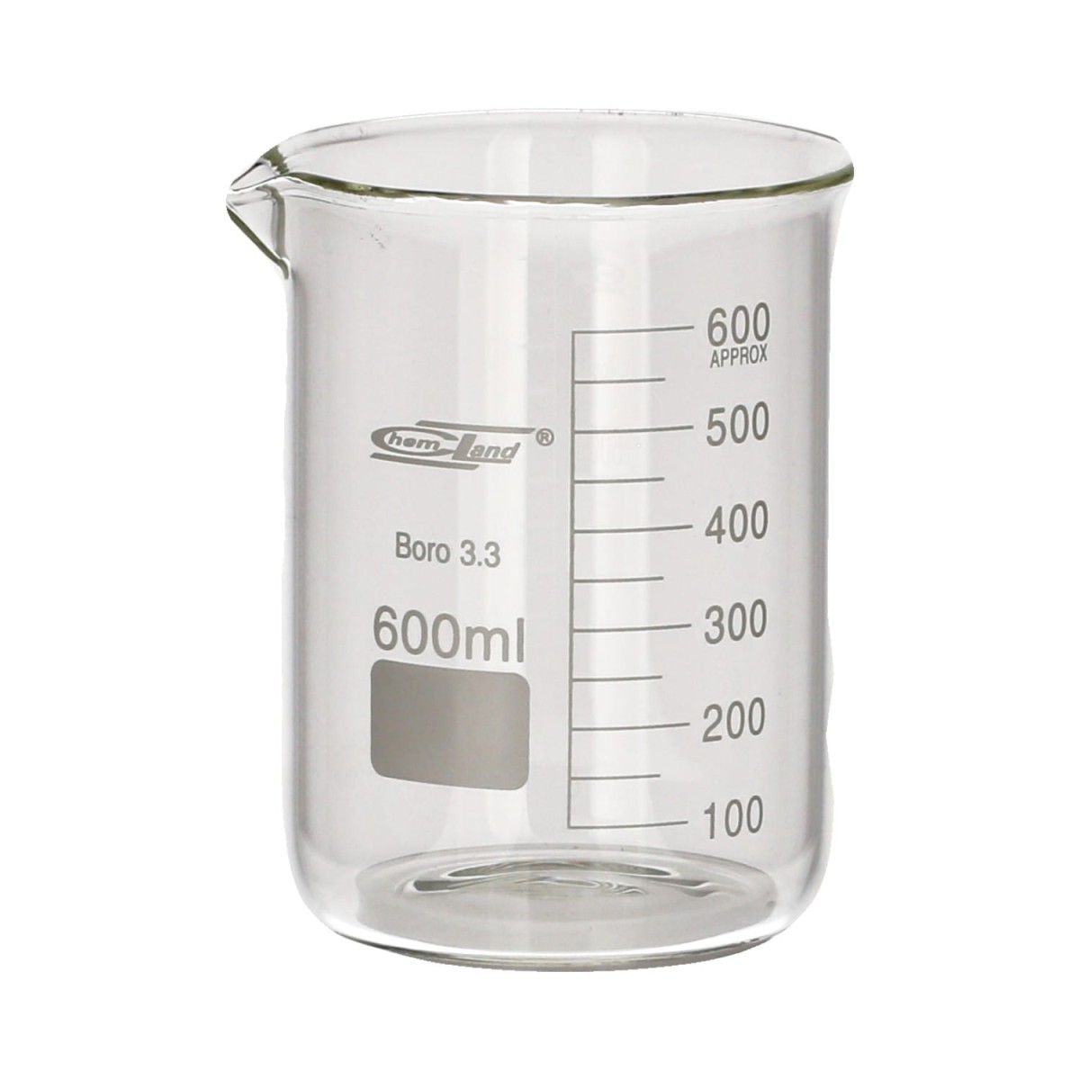 Zlewka szklana 600 ml niska Chemland