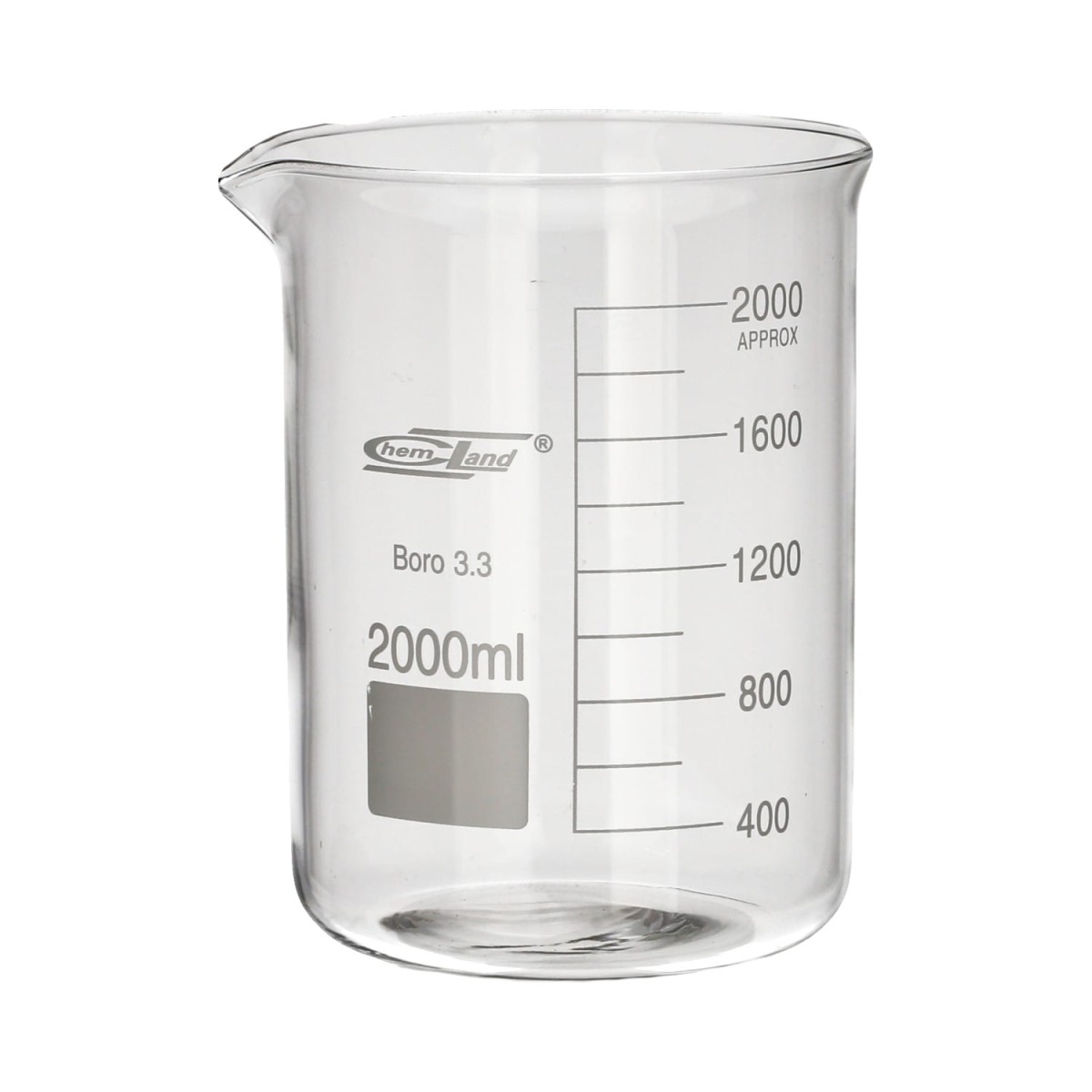 Zlewka szklana 2000 ml niska Chemland