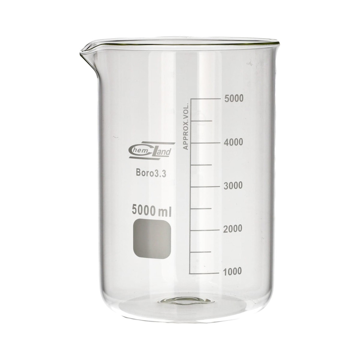 Zlewka szklana 5000 ml niska Chemland