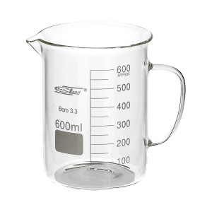 Zlewka szklana 600 ml z uchem Chemland