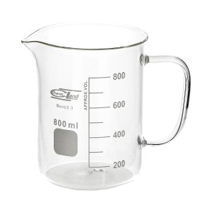 Zlewka szklana 800 ml z uchem Chemland