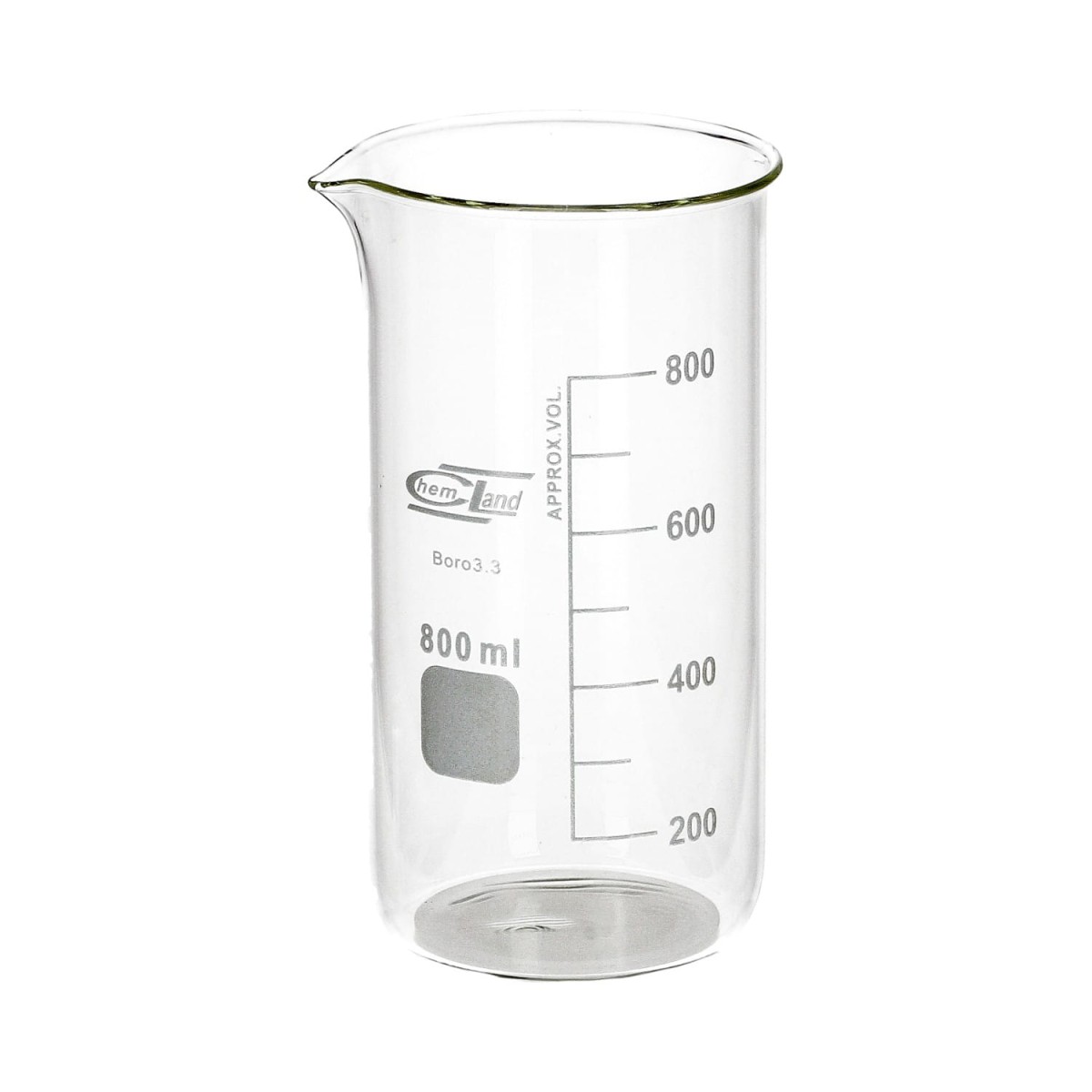 Zlewka szklana 800 ml wysoka Chemland