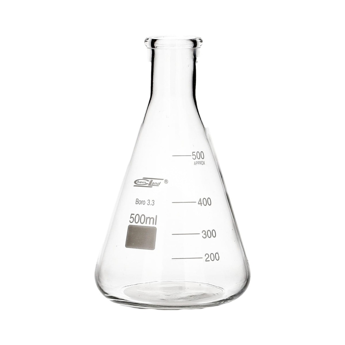 Kolba stożkowa szklana 500 ml wąska szyja Chemland