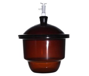 Eksykator szklany fi 210 mm z tubusem oranżowy