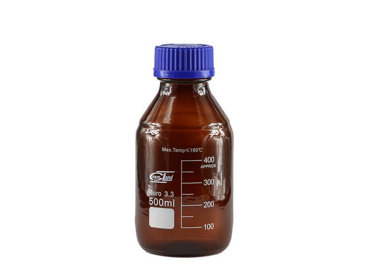 Butelka z niebieską nakrętką 500 ml oranż