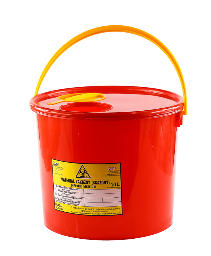 Pojemnik na odpady medyczne 10 l - czerwony