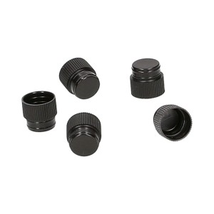 Korek PE gładki do probówek 16 mm czarny 50 szt.