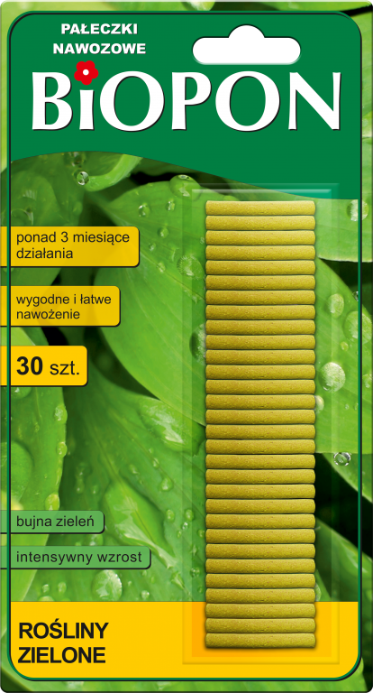 Pałeczki nawozowe do roślin zielonych 30 szt. BIOPON