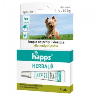 Krople na pchły i kleszcze dla małych psów HAPPS Herbal