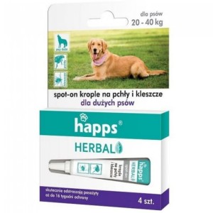 Krople na pchły i kleszcze dla dużych psów HAPPS Herbal