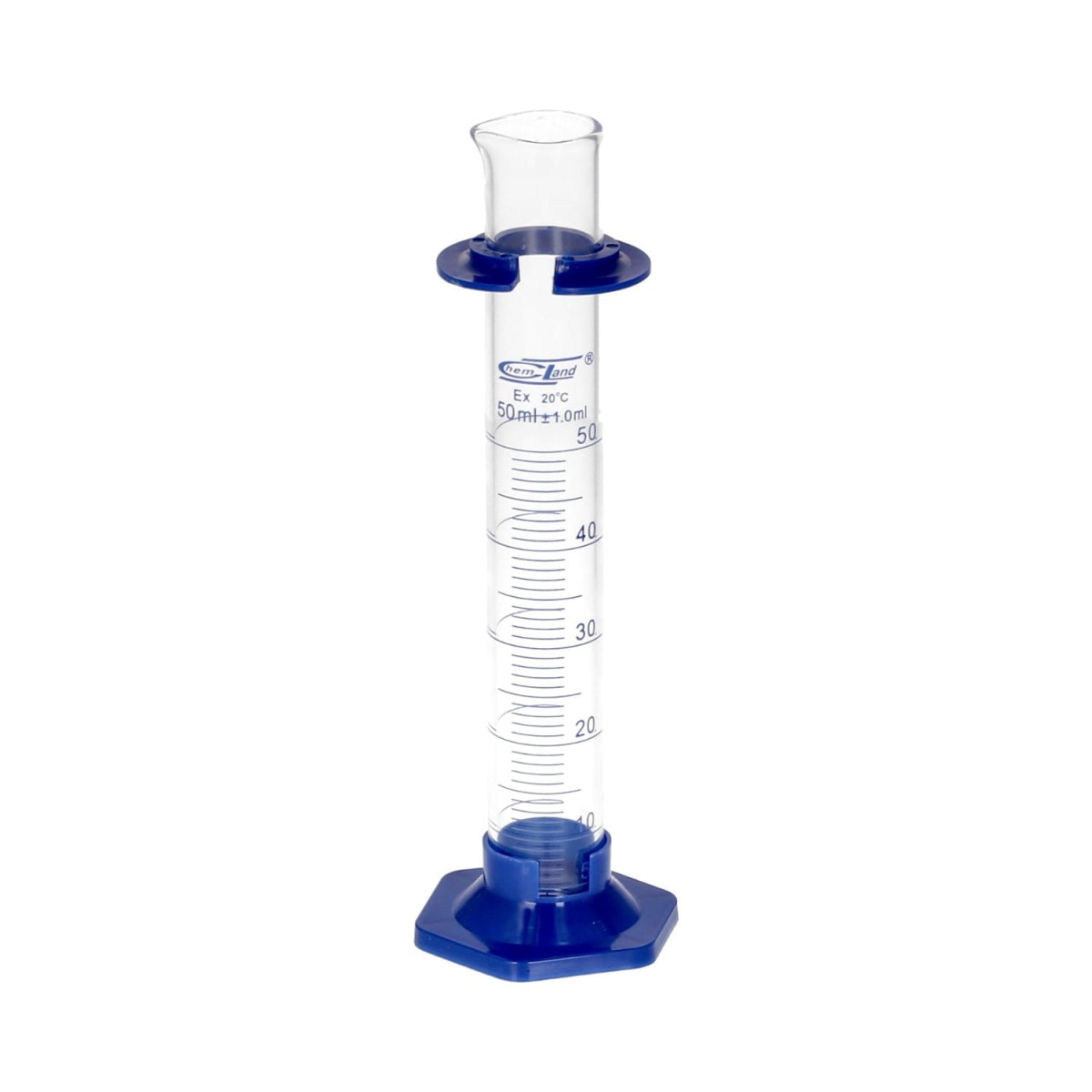 Cylinder miarowy szklany 50 ml stopa PP Chemland