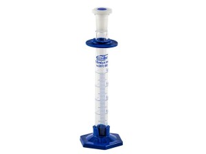 Cylinder miarowy szklany z korkiem 10 ml stopa PP