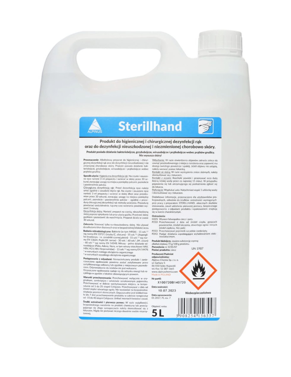 Płyn do dezynfekcji rąk 5 L Sterillhand