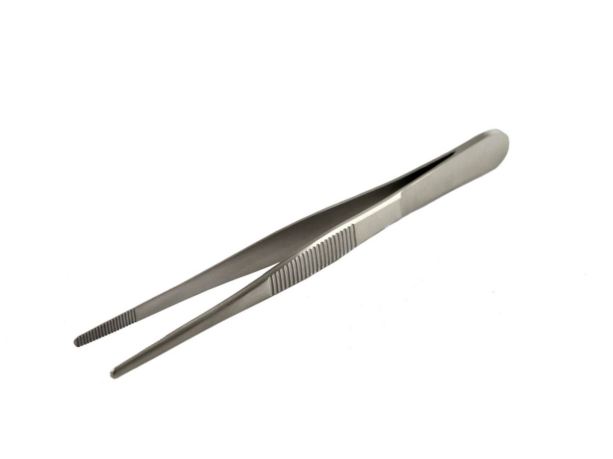 Pęseta laboratoryjna prosta 145 mm końcówki półokrągłe